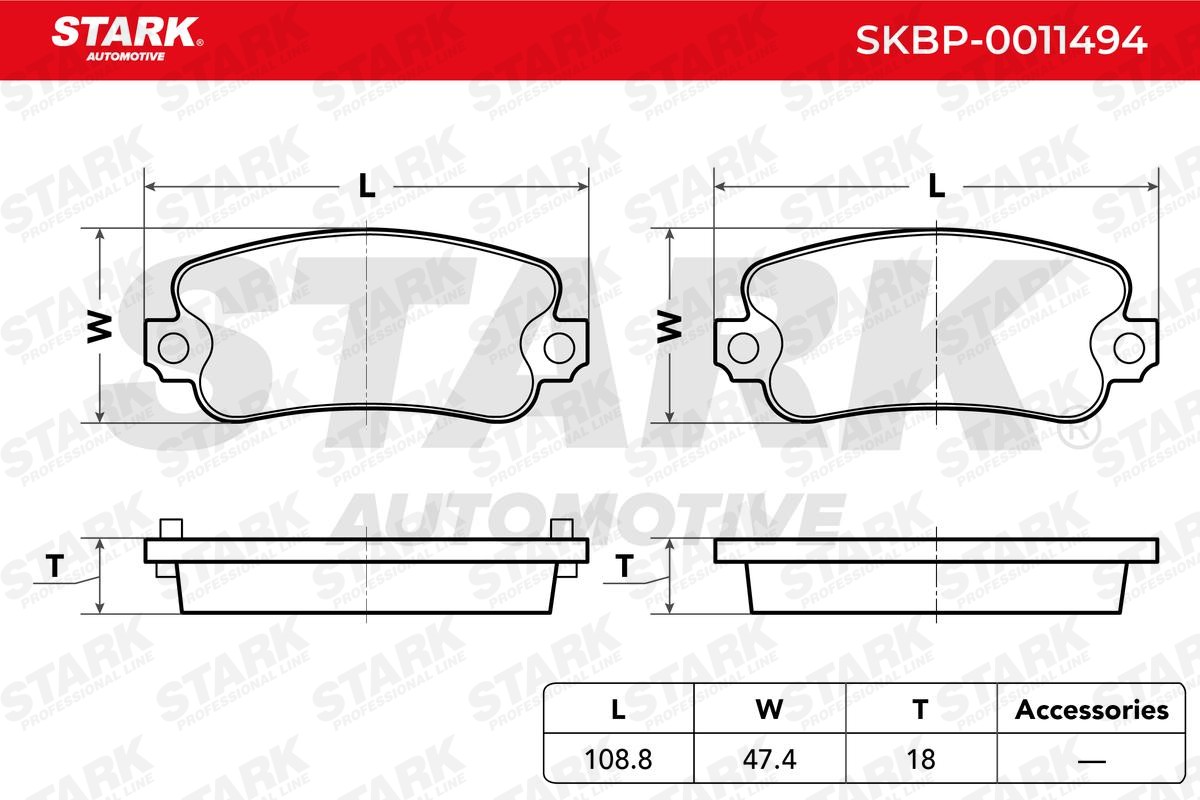 STARK Kit pastiglie freno SKBP-0011494