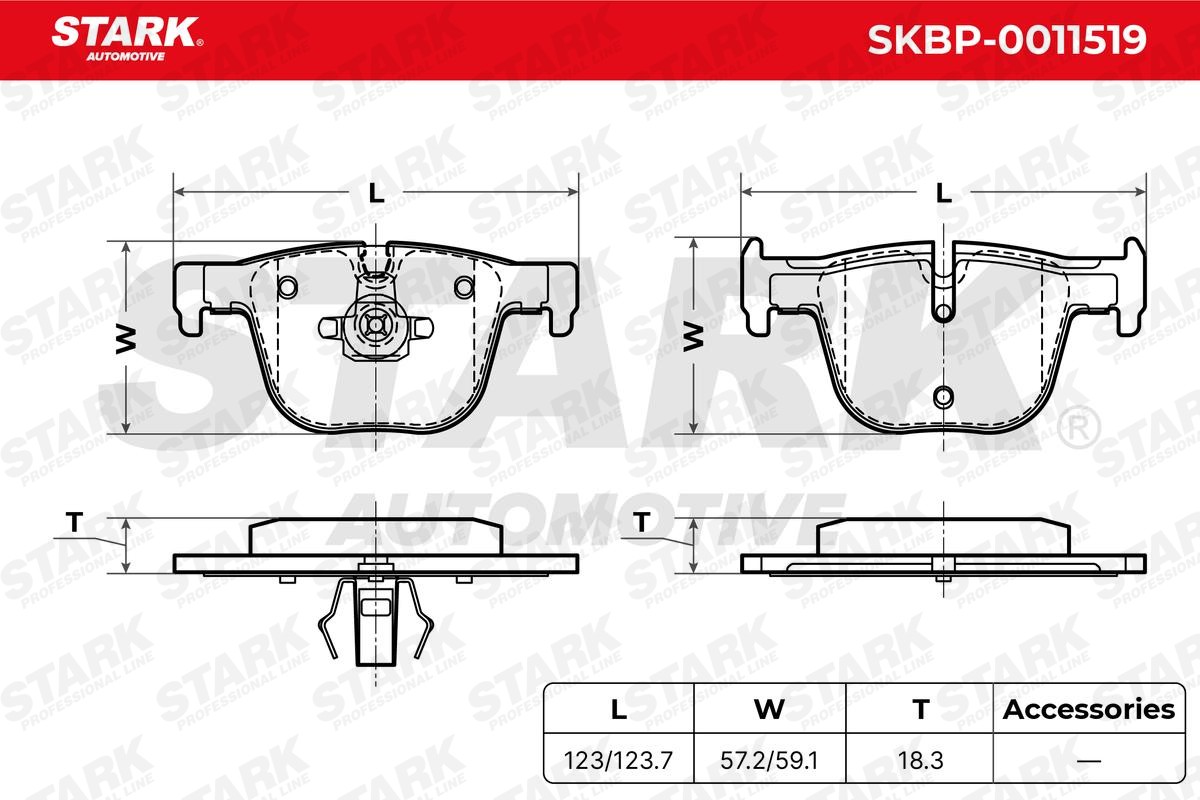 STARK Brake pad kit SKBP-0011519 for BMW 3 Series, 4 Series