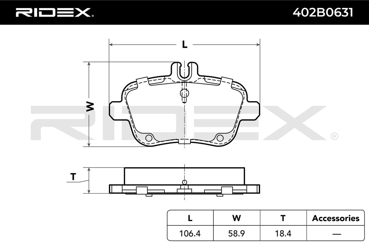 402B0631 Disc brake pads RIDEX 402B0631 review and test
