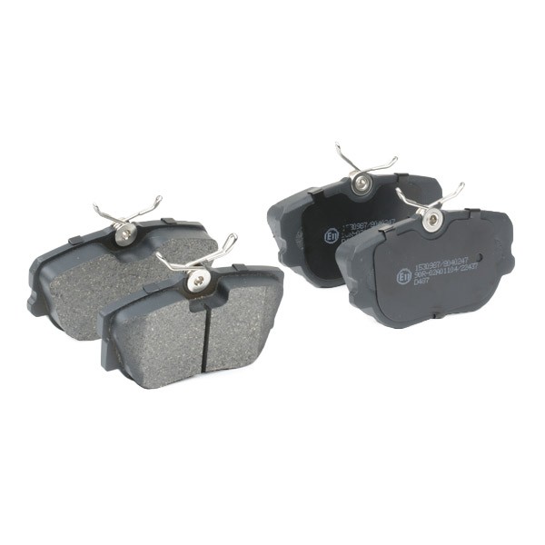 402B0330 Set of brake pads 402B0330 RIDEX Front Axle, prepared for wear indicator, with anti-squeak plate