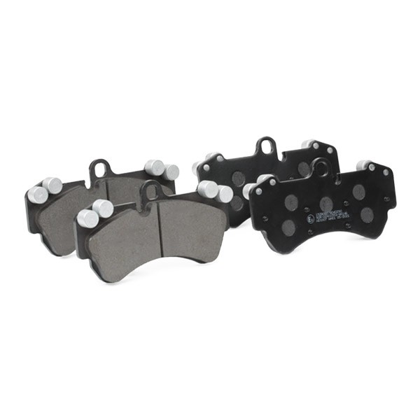 402B0486 Set of brake pads 402B0486 RIDEX Front Axle, prepared for wear indicator, with anti-squeak plate