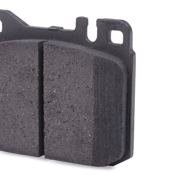 402B0703 Set of brake pads 402B0703 RIDEX Front Axle, Low-Metallic, prepared for wear indicator, excl. wear warning contact