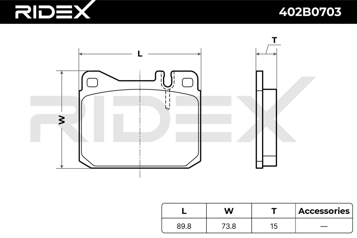OEM-quality RIDEX 402B0703 Disc pads