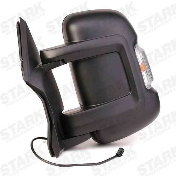 STARK SKOM-1040045 Door mirror Left, black, Manual, for manual mirror adjustment, Convex, Short mirror arm