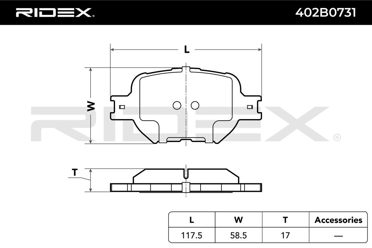 RIDEX Brake pad set, disc brake 402B0731 buy online