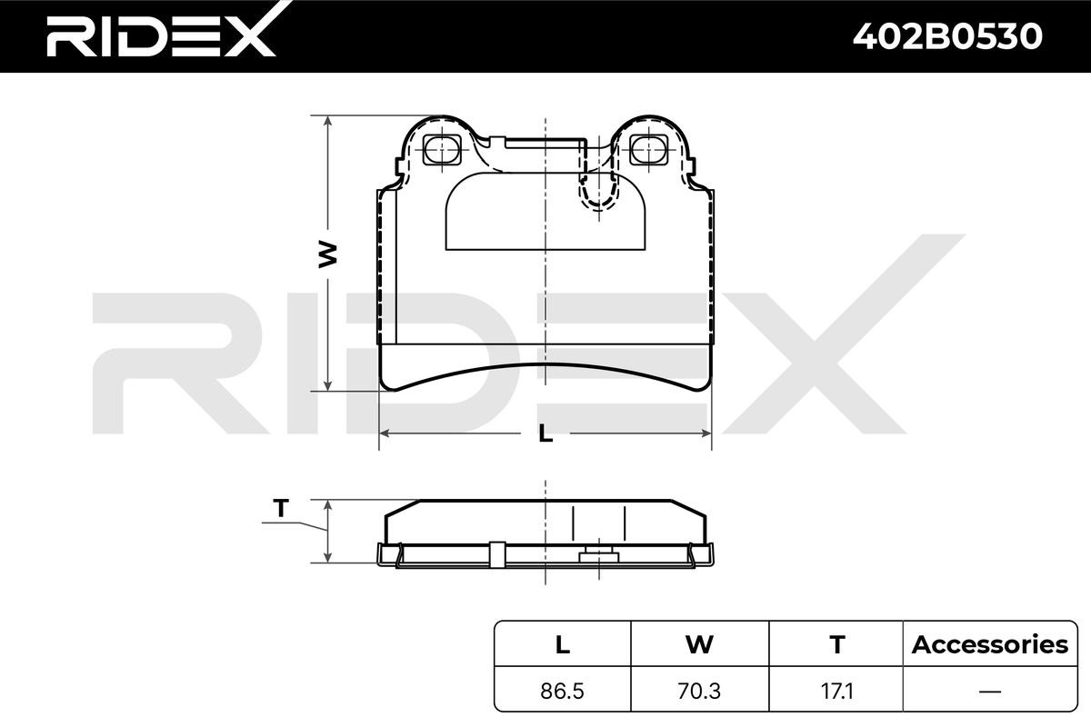 OEM-quality RIDEX 402B0530 Disc pads