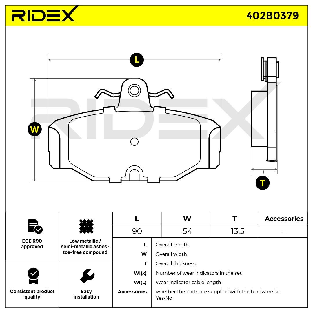 402B0379 Disc brake pads RIDEX 402B0379 review and test