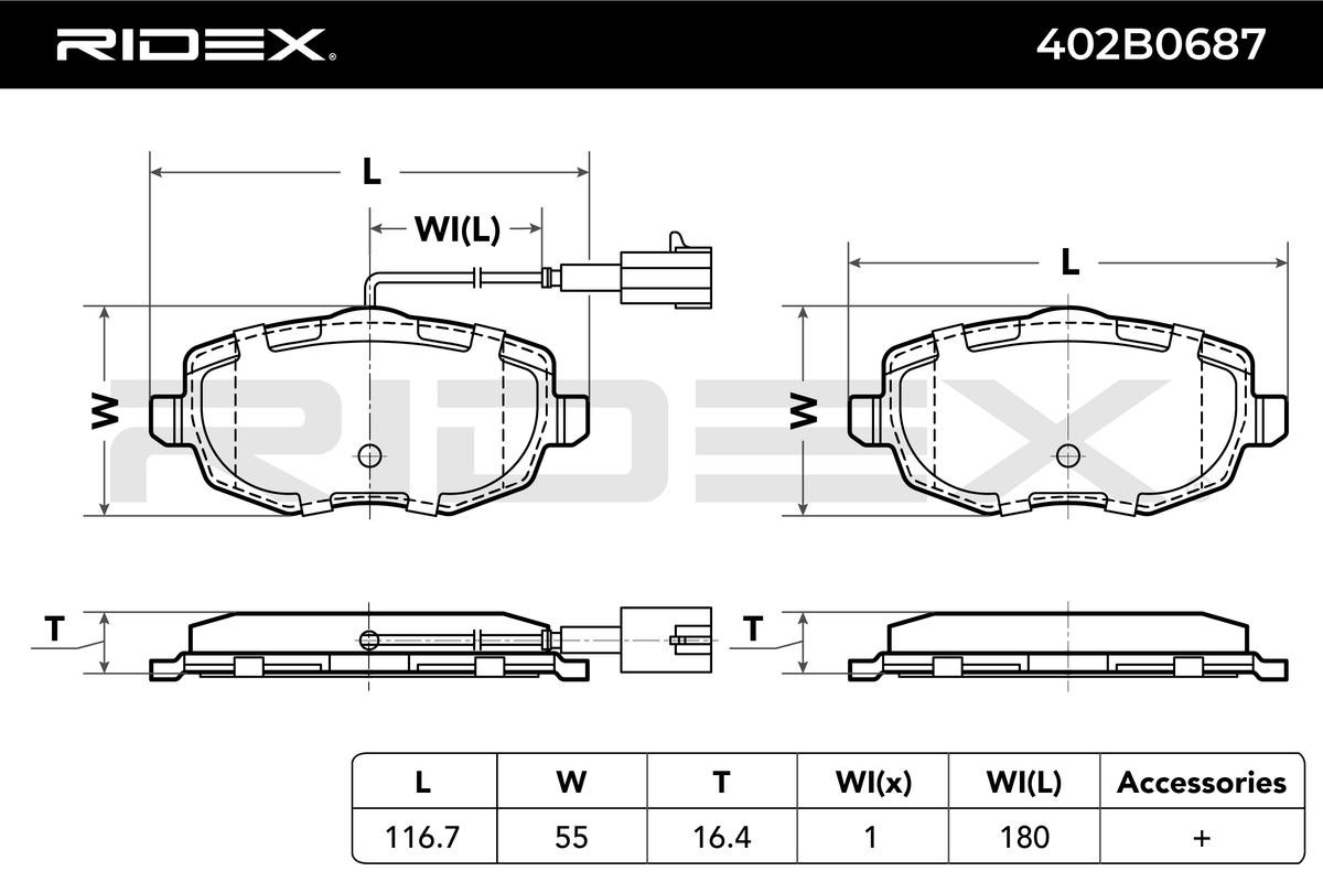 402B0687 Disc brake pads RIDEX 402B0687 review and test