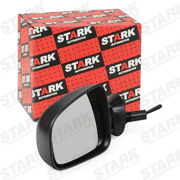 STARK SKOM-1040102 Wing mirror Left, black, Mechanical, Convex, for left-hand/right-hand drive vehicles