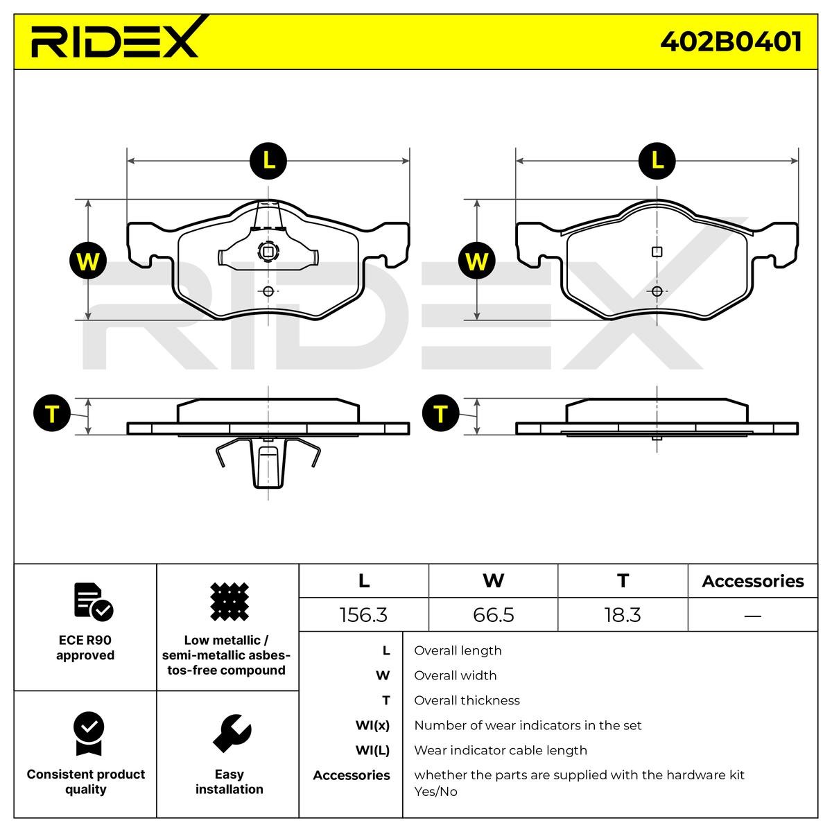 RIDEX Brake pad set, disc brake 402B0401 buy online