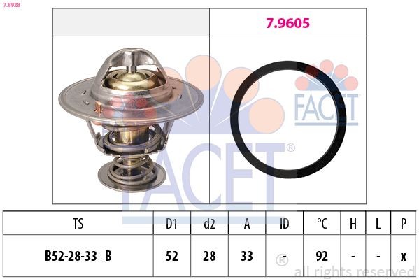 EPS 1.880.928 FACET 78928 Coolant thermostat Ford Fiesta Mk7 1.0 EcoBoost 125 hp Petrol 2019 price