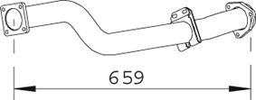 DINEX 74117 Exhaust Pipe Length: 1010mm, Front, 214mm, 111mm