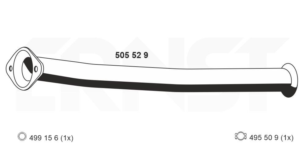 505529 ERNST Exhaust pipes PEUGEOT Centre, before catalytic converter