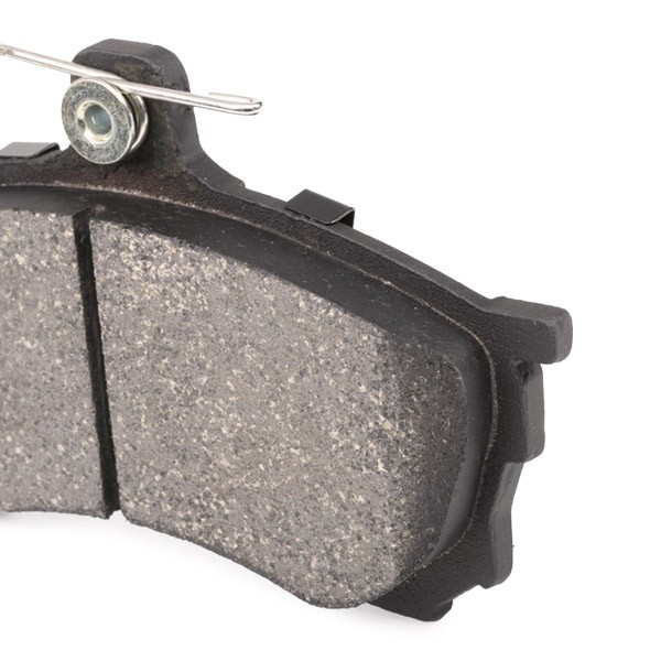 402B0424 Set of brake pads 402B0424 RIDEX Front Axle, with acoustic wear warning, with spring
