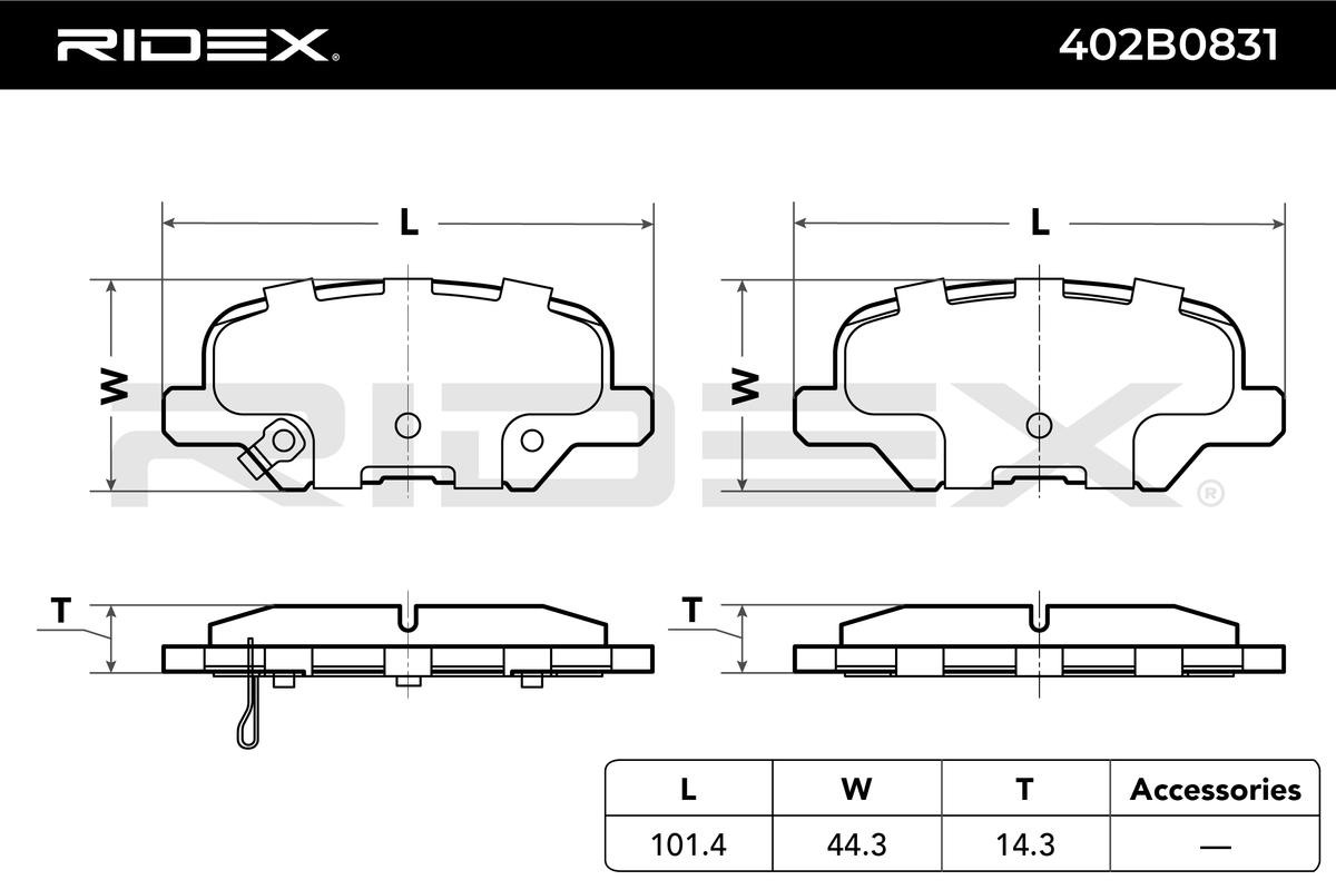 402B0831 Disc brake pads RIDEX 402B0831 review and test