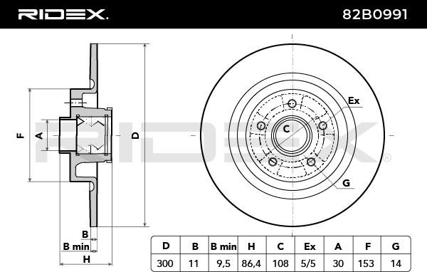 OEM-quality RIDEX 82B0991 Brake rotor