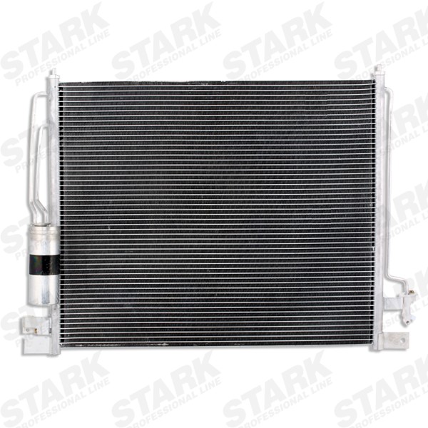 STARK SKCD-0110370 Air conditioning condenser with dryer, 15,5mm, 10,1mm, Aluminium, R 134a, 570mm