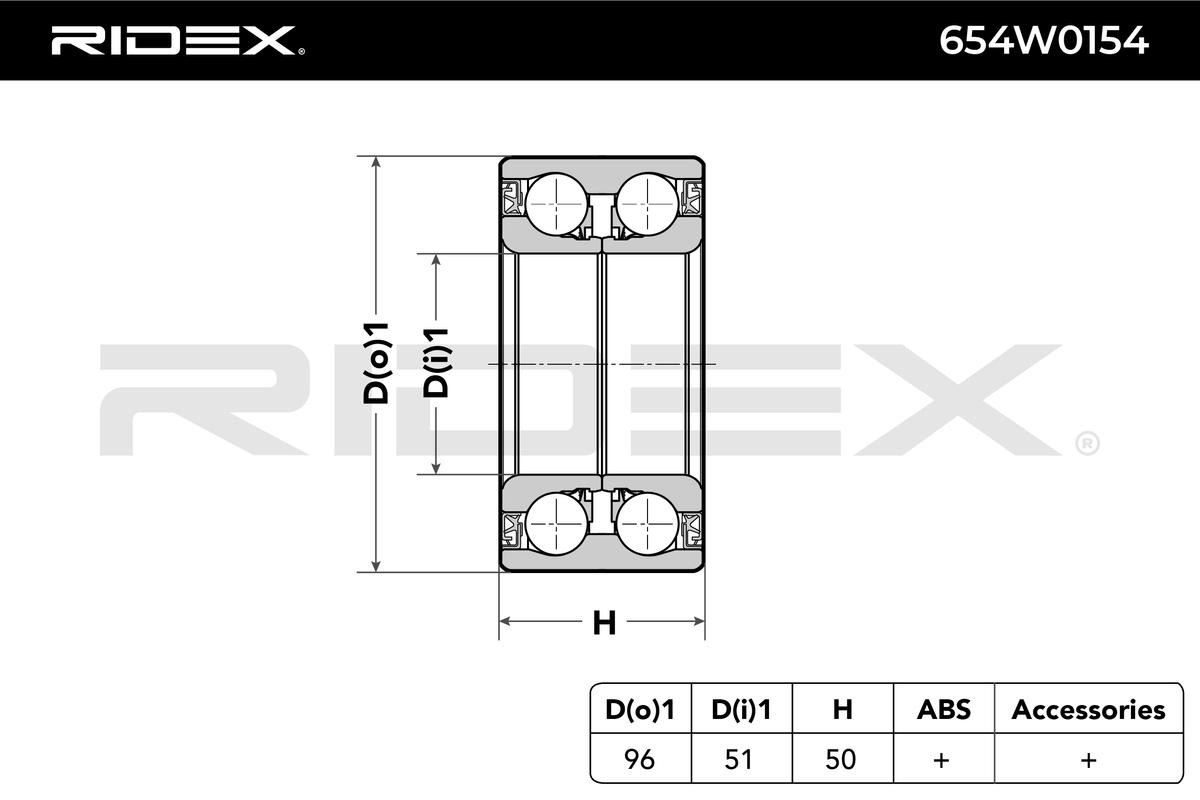 OEM-quality RIDEX 654W0154 Wheel bearing & wheel bearing kit
