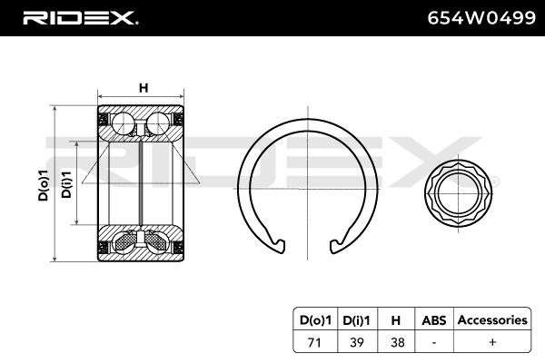 654W0499 Wheel hub bearing kit RIDEX 654W0499 review and test
