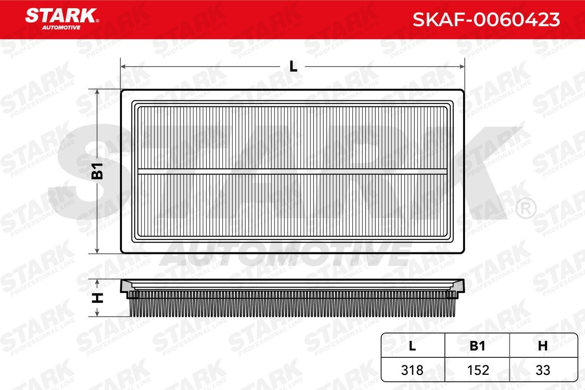 STARK SKAF-0060423 Engine filter 33,0mm, 152mm, 319mm, Air Recirculation Filter