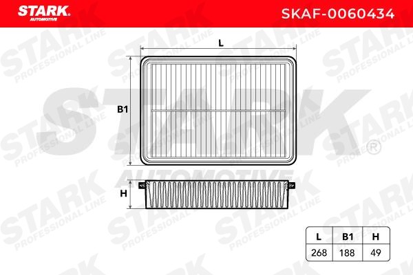 SKAF-0060434 Air filter SKAF-0060434 STARK 49mm, 188mm, 268mm, Air Recirculation Filter