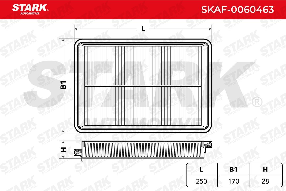 SKAF-0060463 Air filter SKAF-0060463 STARK 28mm, 170mm, 250mm, Air Recirculation Filter