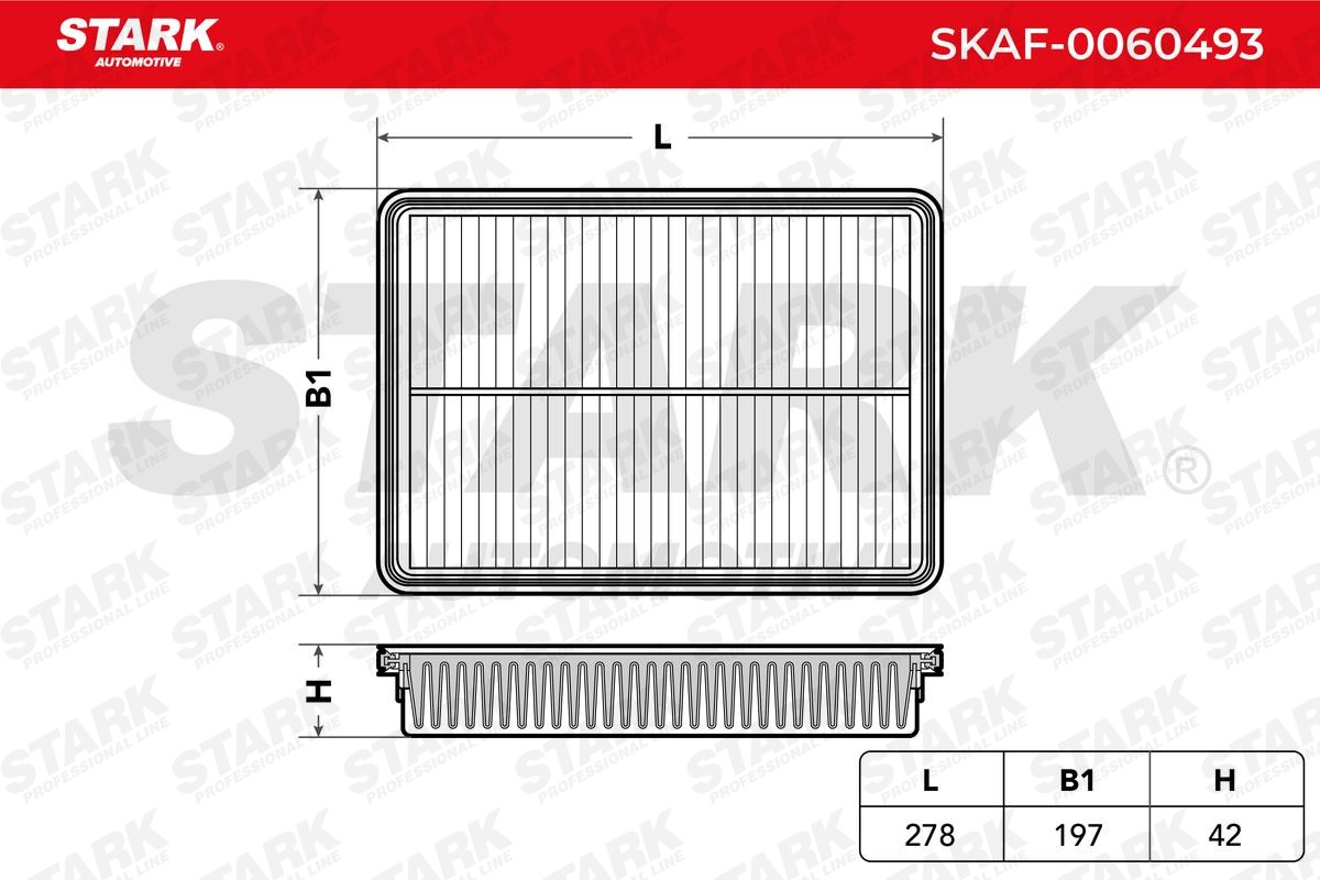 STARK SKAF-0060493 Engine filter 42mm, 197mm, 278mm, Air Recirculation Filter