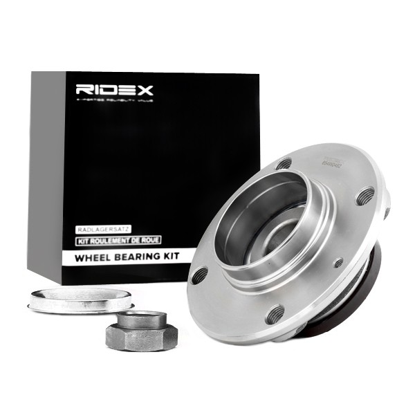 RIDEX 654W0492 Wheel bearing kit Rear Axle both sides, Wheel Bearing integrated into wheel hub, 129 mm, Angular Ball Bearing