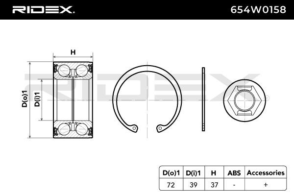 654W0158 Wheel hub bearing kit RIDEX 654W0158 review and test