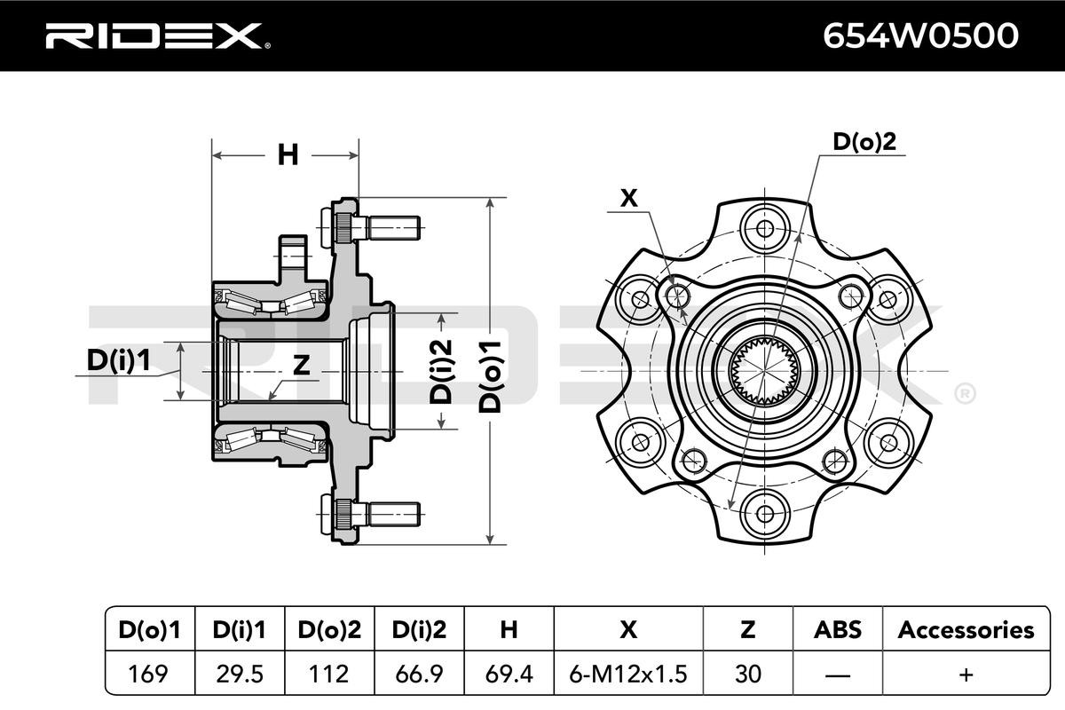 RIDEX Wheel bearing 654W0500 buy online