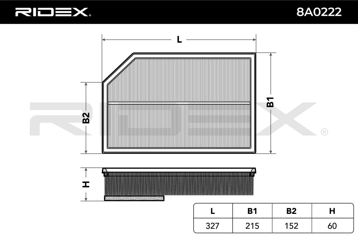OEM-quality RIDEX 8A0222 Engine filter