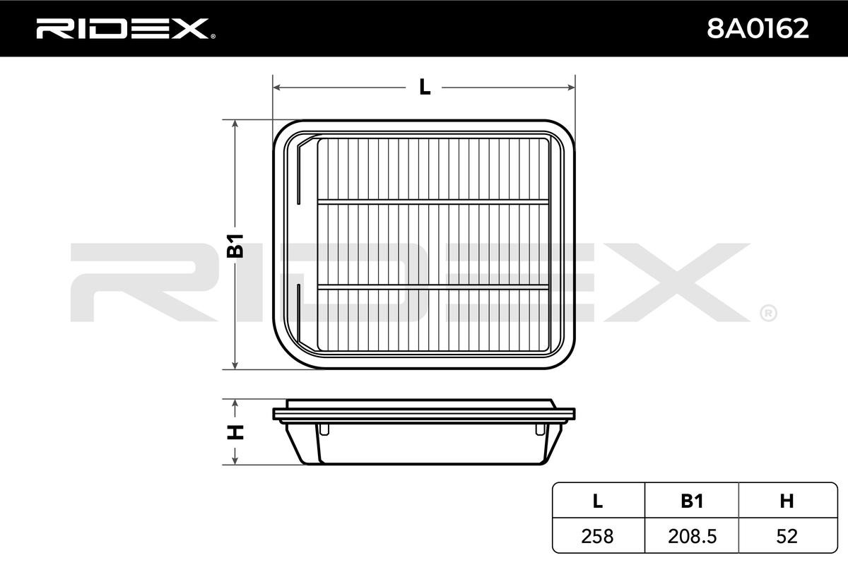 OEM-quality RIDEX 8A0162 Engine filter