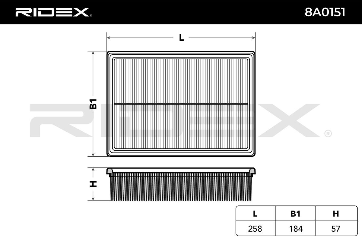 OEM-quality RIDEX 8A0151 Engine filter