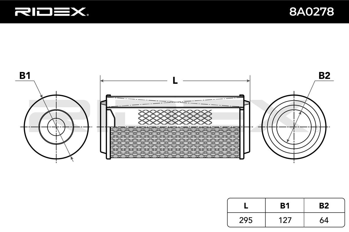 RIDEX Engine filter 8A0278 buy online