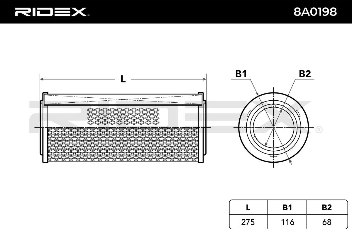 OEM-quality RIDEX 8A0198 Engine filter