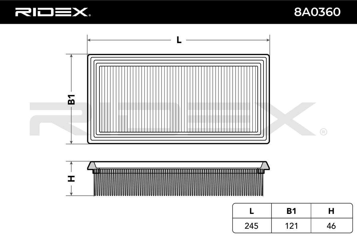 OEM-quality RIDEX 8A0360 Engine filter