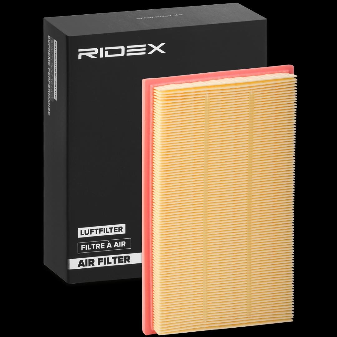 RIDEX 8A0489 Air filter 34mm, 168mm, 276mm, rectangular, Air Recirculation Filter, Filter Insert