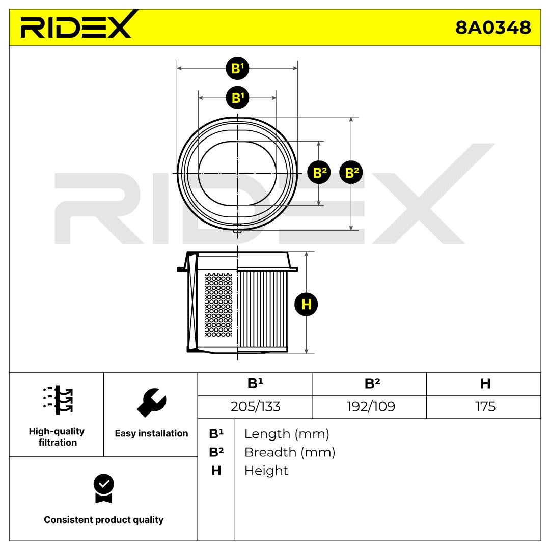 RIDEX 8A0348 Air filter 28113 32510