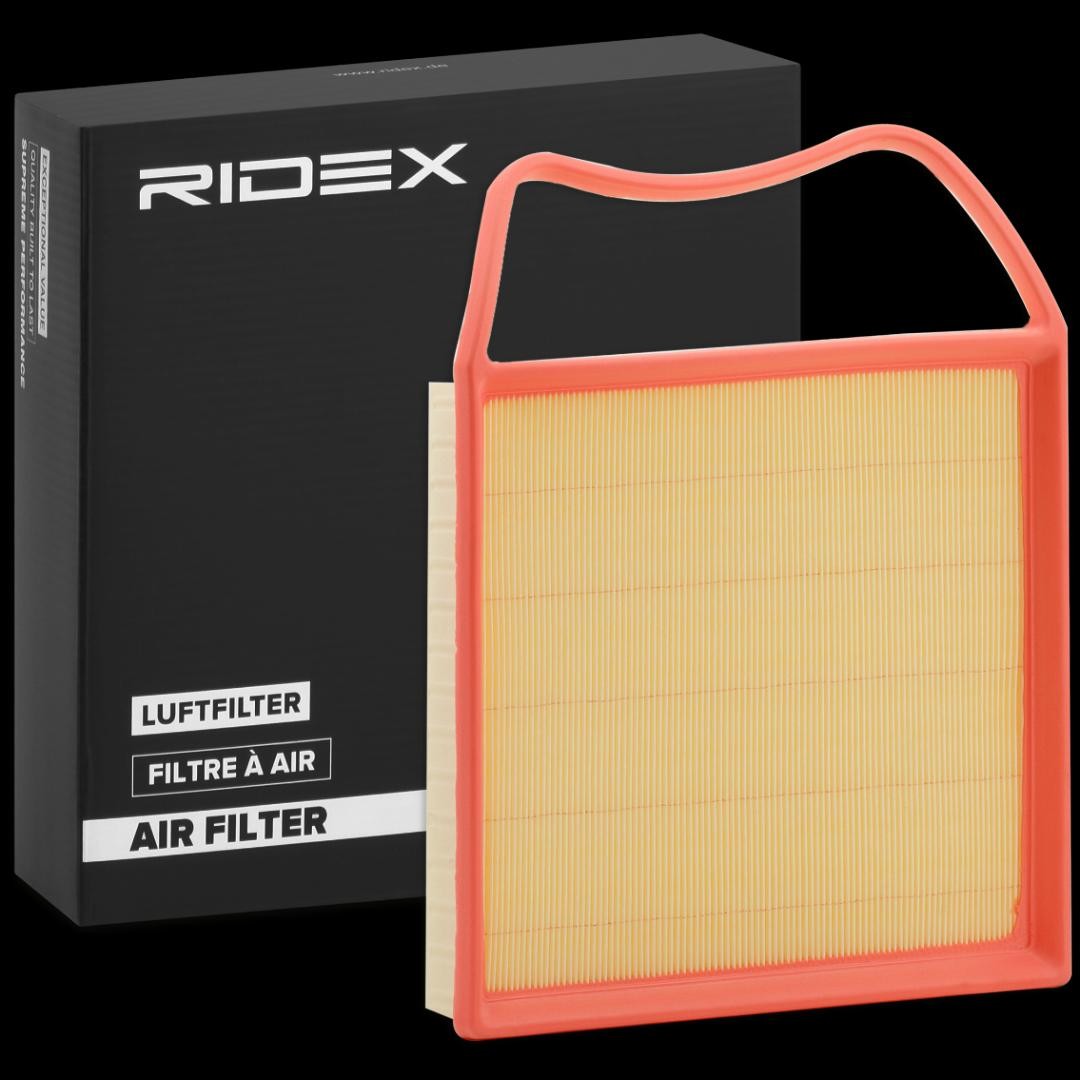 RIDEX 8A0504 Air filter 37,0mm, 355,9mm, 355,9mm, Filter Insert