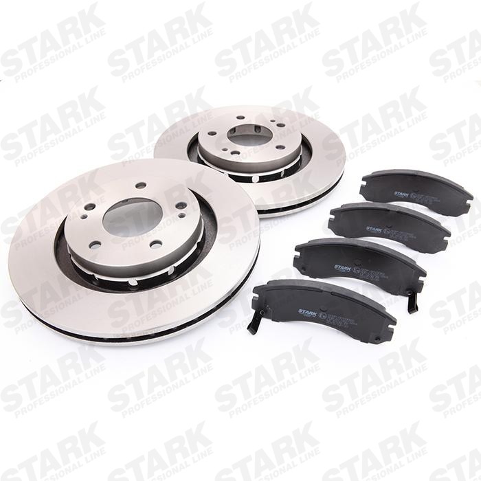 STARK SKBK-1090064 Brake discs and pads set Front Axle, Vented, excl. wear warning contact