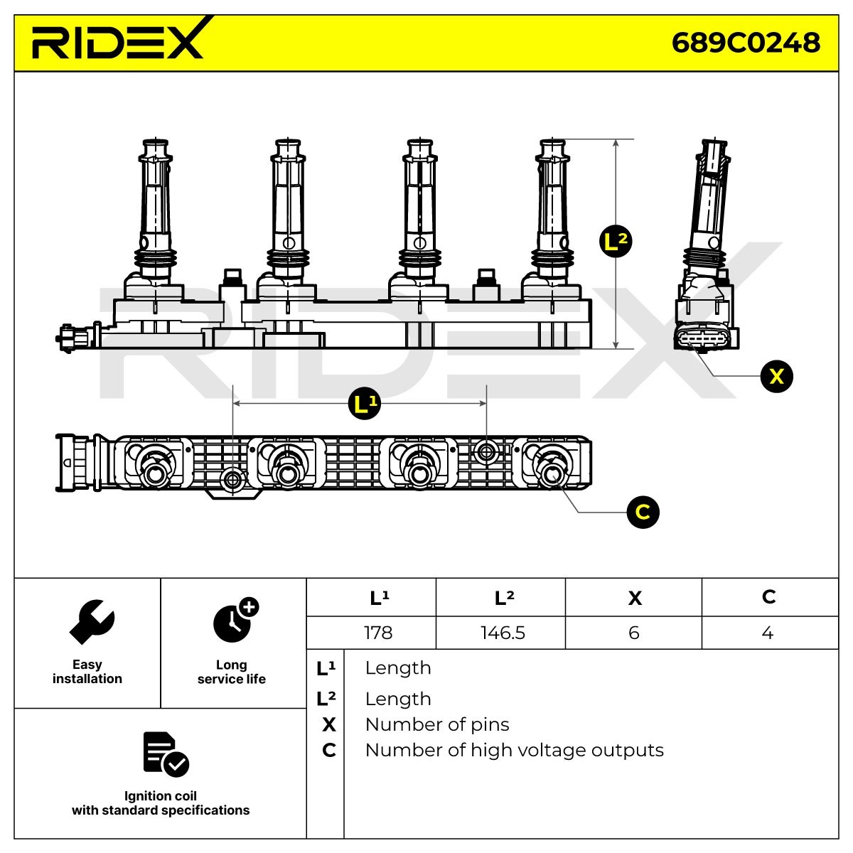 RIDEX | Zündspule 689C0248