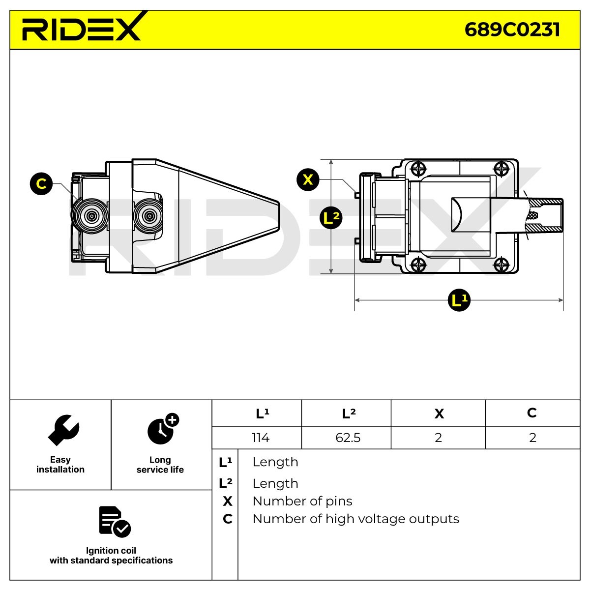 RIDEX | Zündspule 689C0231
