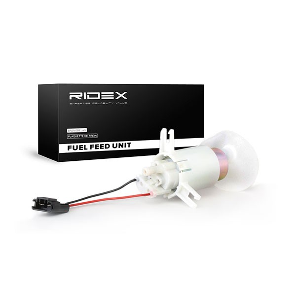 RIDEX 458F0027 Fuel pump Electric, with fastening material