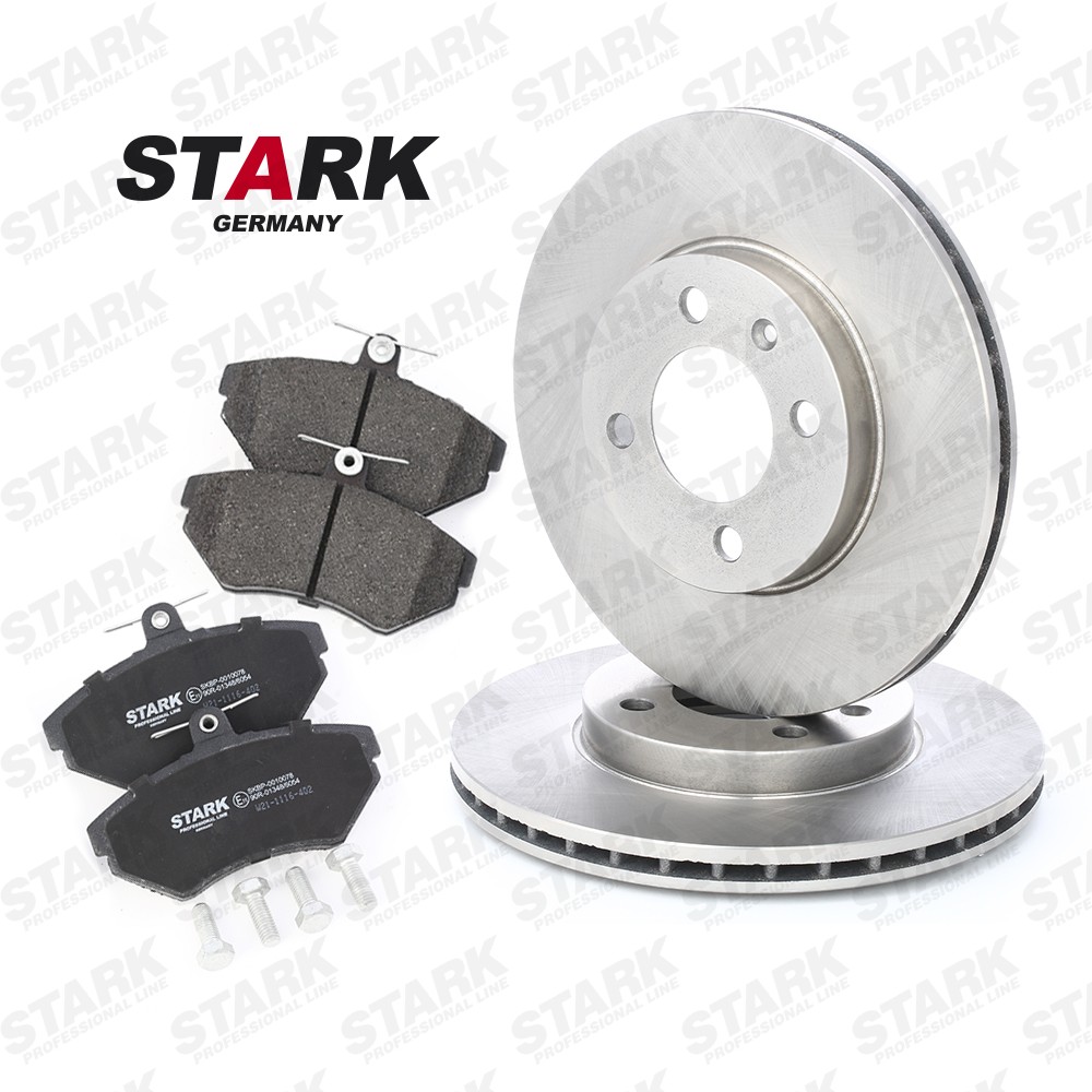 STARK SKBK-1090096 Brake discs and pads set Front Axle, Vented, excl. wear warning contact