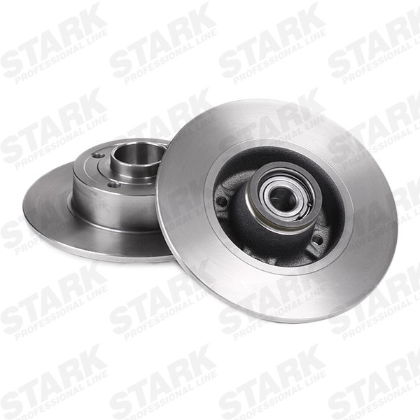 STARK SKBK-1090197 Brake set Rear Axle, solid, with wheel bearing, with anti-squeak plate, with ABS sensor ring