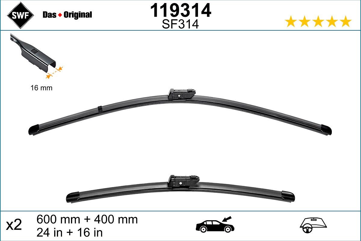 SWF Window wipers rear and front OPEL Astra L Hatchback (C02) new 119314