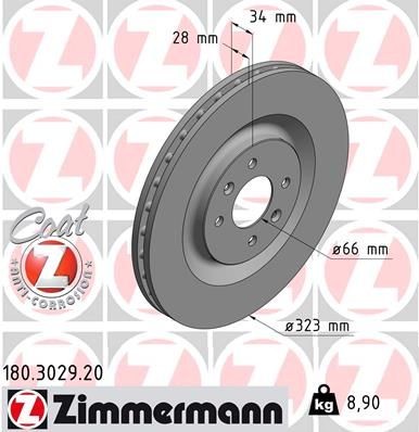ZIMMERMANN COAT Z 180.3029.20 Brake disc 42 49 L6