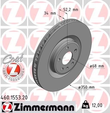 ZIMMERMANN COAT Z 460.1553.20 Brake disc 95B615302F