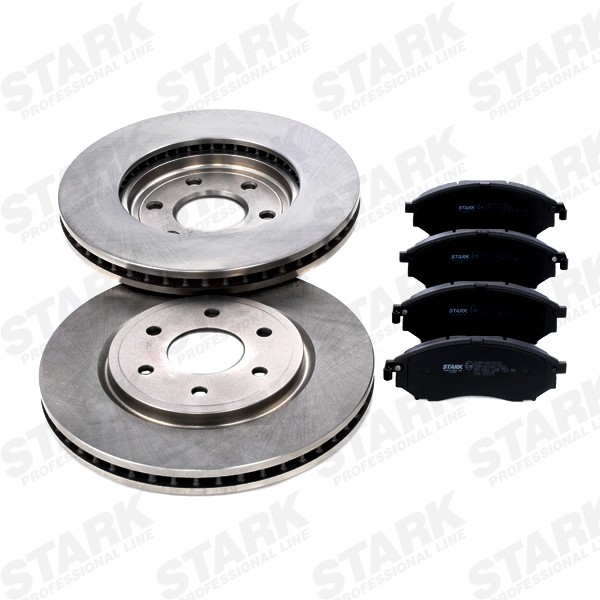 STARK Front Axle, with acoustic wear warning Ø: 296mm, Brake Disc Thickness: 28mm Brake discs and pads SKBK-1090203 buy