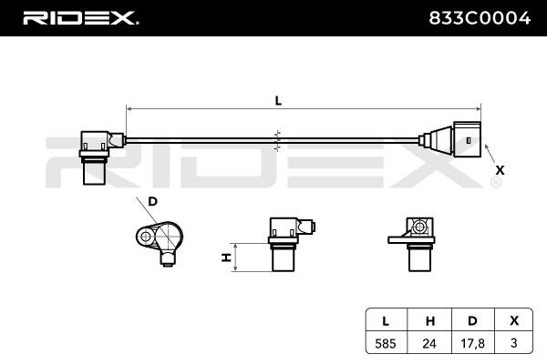 RIDEX Crankshaft position sensor 833C0004